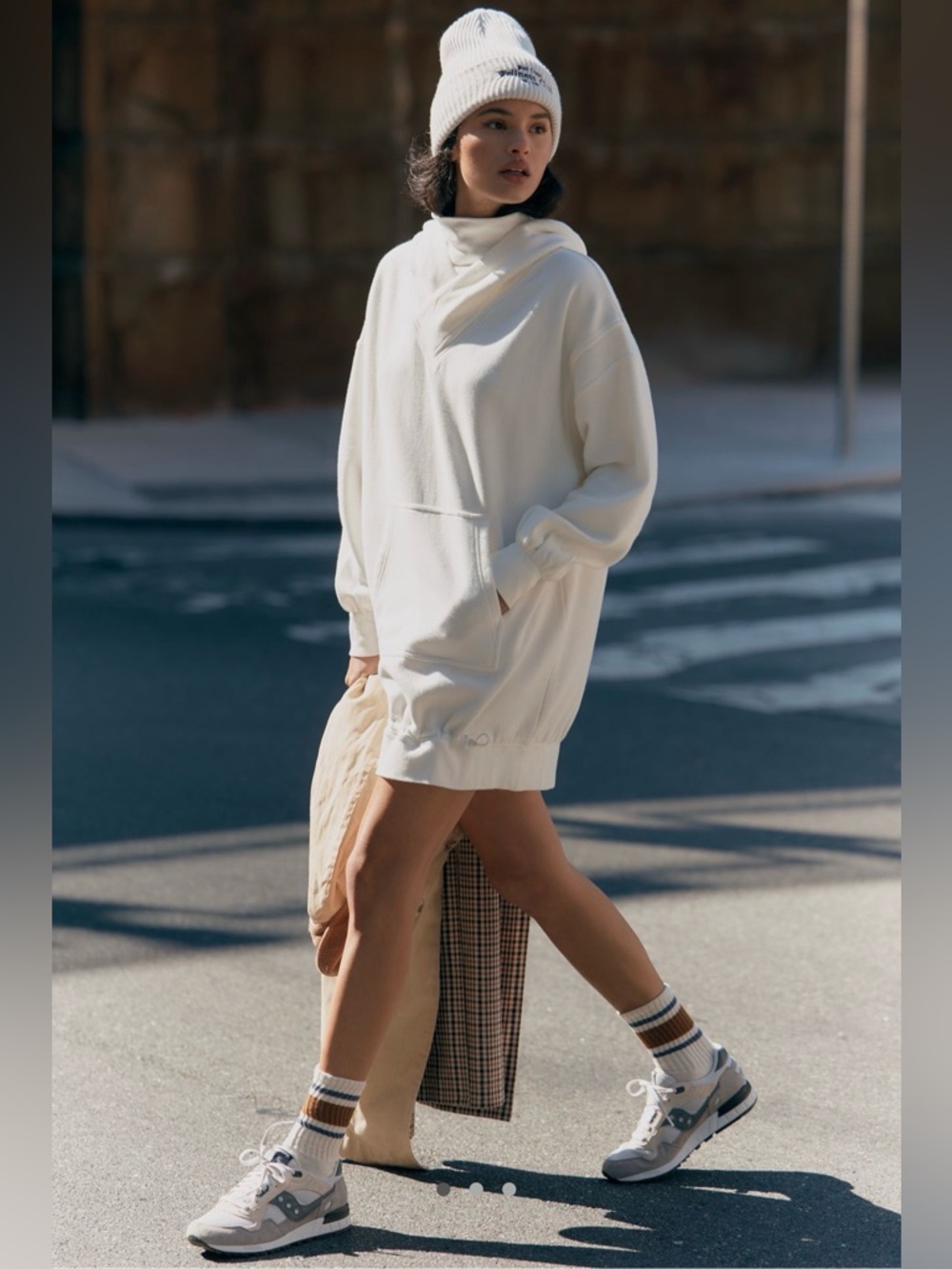 Daily Practice by Anthropologie Hooded Mini Dress Gray XS